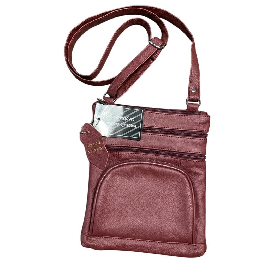 Genuine Leather Burgundy Crossbody Bag NWT